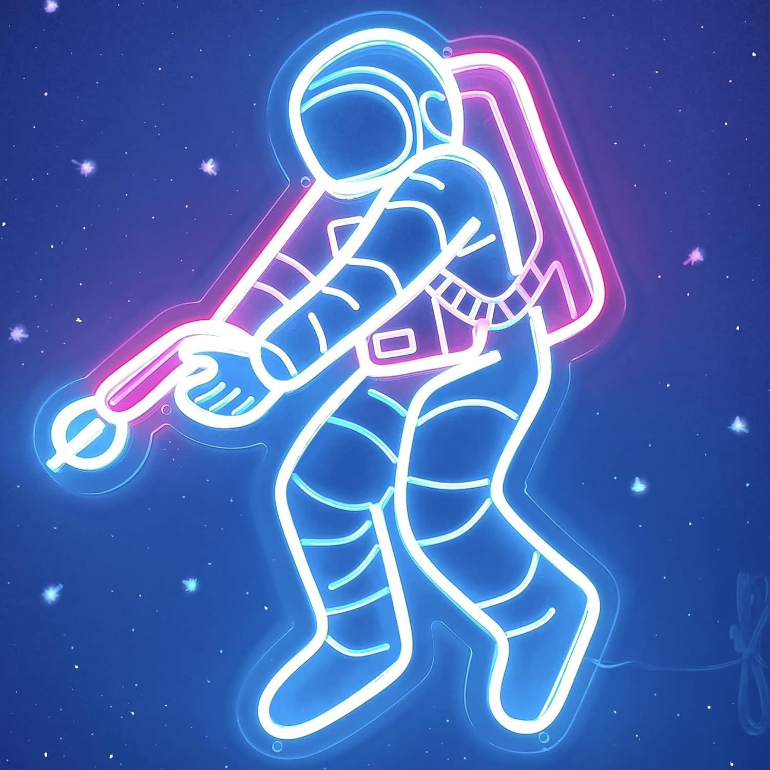 Spaceman Neon Sign for Man Cave, Spaceman Planet Room Ornament for Outer Space Themed Bedroom Decor, Gifts for Men
