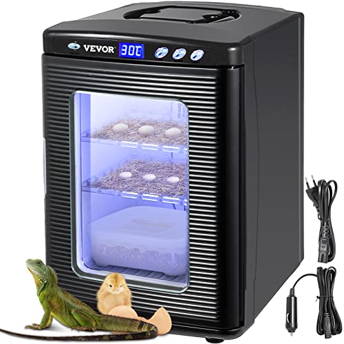 Happybuy Black Reptile Incubator 25L Scientific Lab Incubator Digital Incubator Cooling and Heating 5-60°C Reptile Egg Incubator 12V/110V Work for