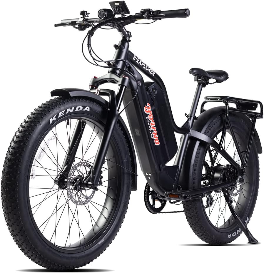 E-Explorer, 1000W Electric Hunting Bike Adults, 26x4.0’’ Fat Tire Ebike, 48V 30AH Removable Battery, Max Speed 28mph