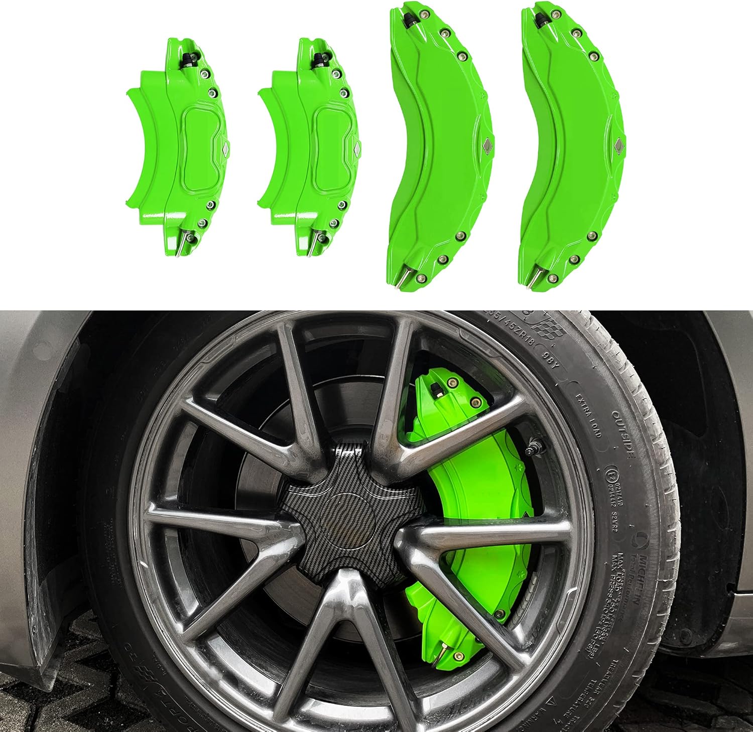 Tesritar Red Caliper Covers fit for Tesla Model 3 2017-2021, 18 Inch(235/45) Caliper Covers, Set of Four (Color:RED, Not for Tesla Model Y)