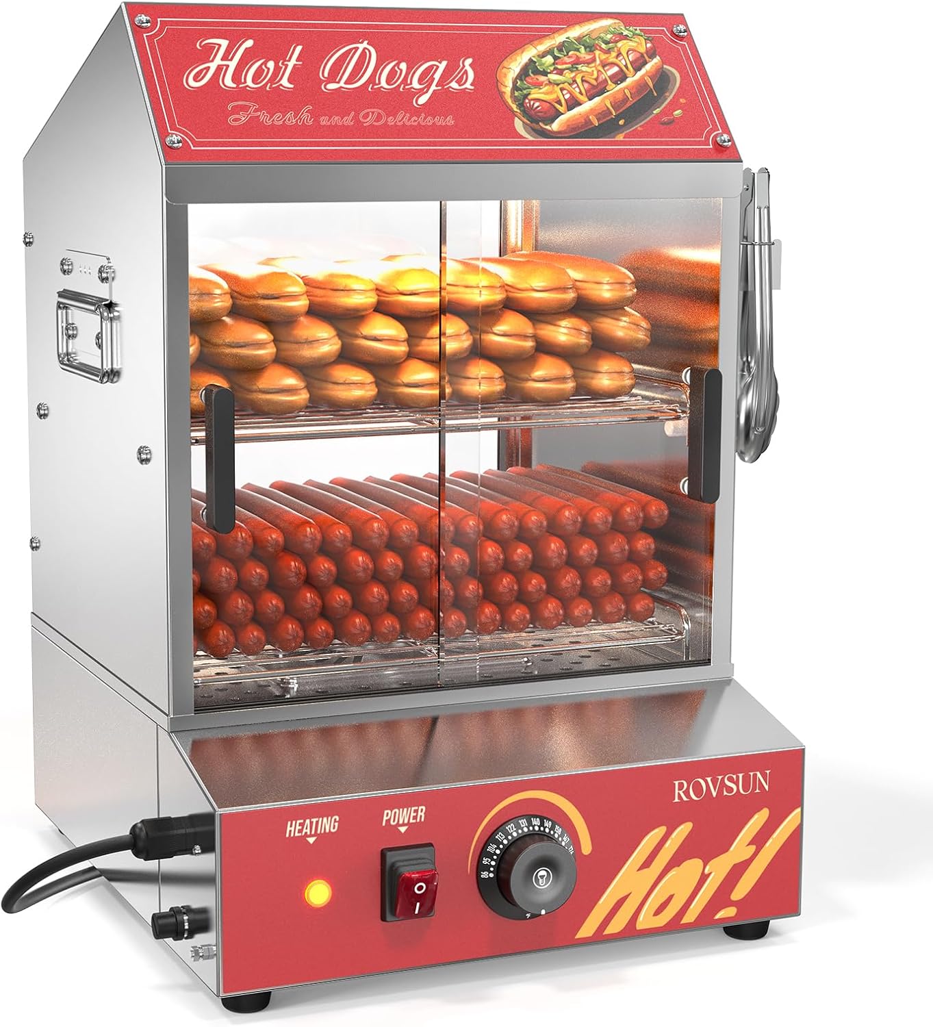 Hot Dog Steamer 175 Hot Dogs & 40 Buns Capacity