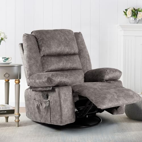 Recliner Chair Massage Rocker with Heated Modern Ergonomic Lounge 360 Degree Swivel Single Sofa Seat Living Room Lounge Recliners on Clearance Foam