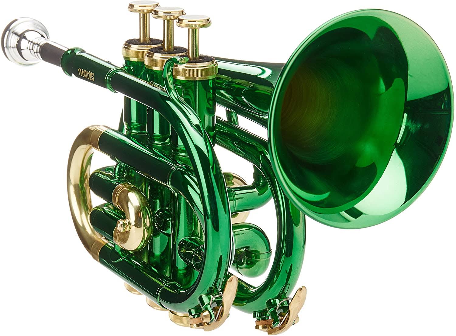 Roy Benson MOD-101E Bb Green Lacquered Finish Pocket Trumpet with Light Rectangular Case