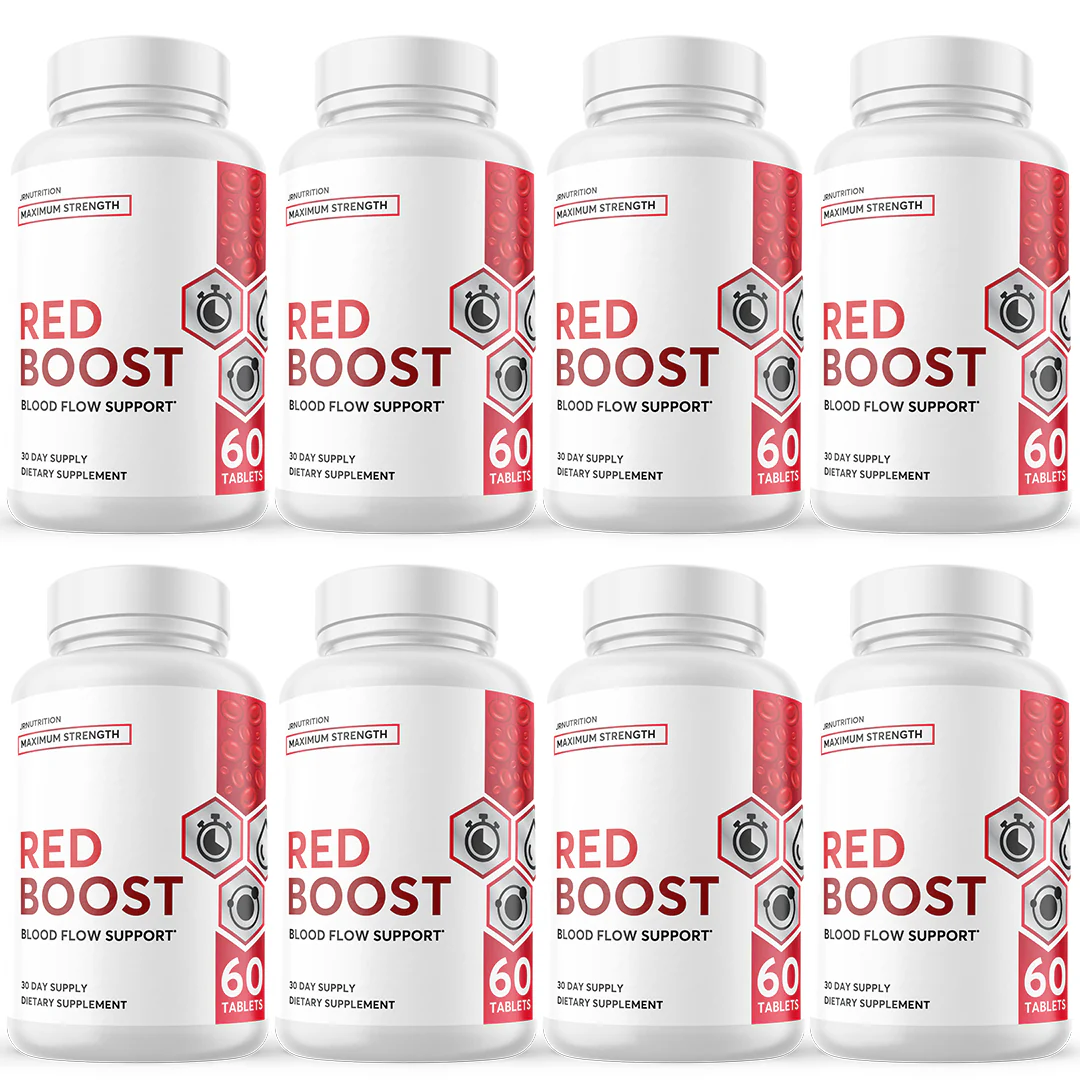 Red Boost - Blood Flow Support Dietary Supplement 60 Capsules (8 Pack) - Kansas Nuitrition - HNZSDS