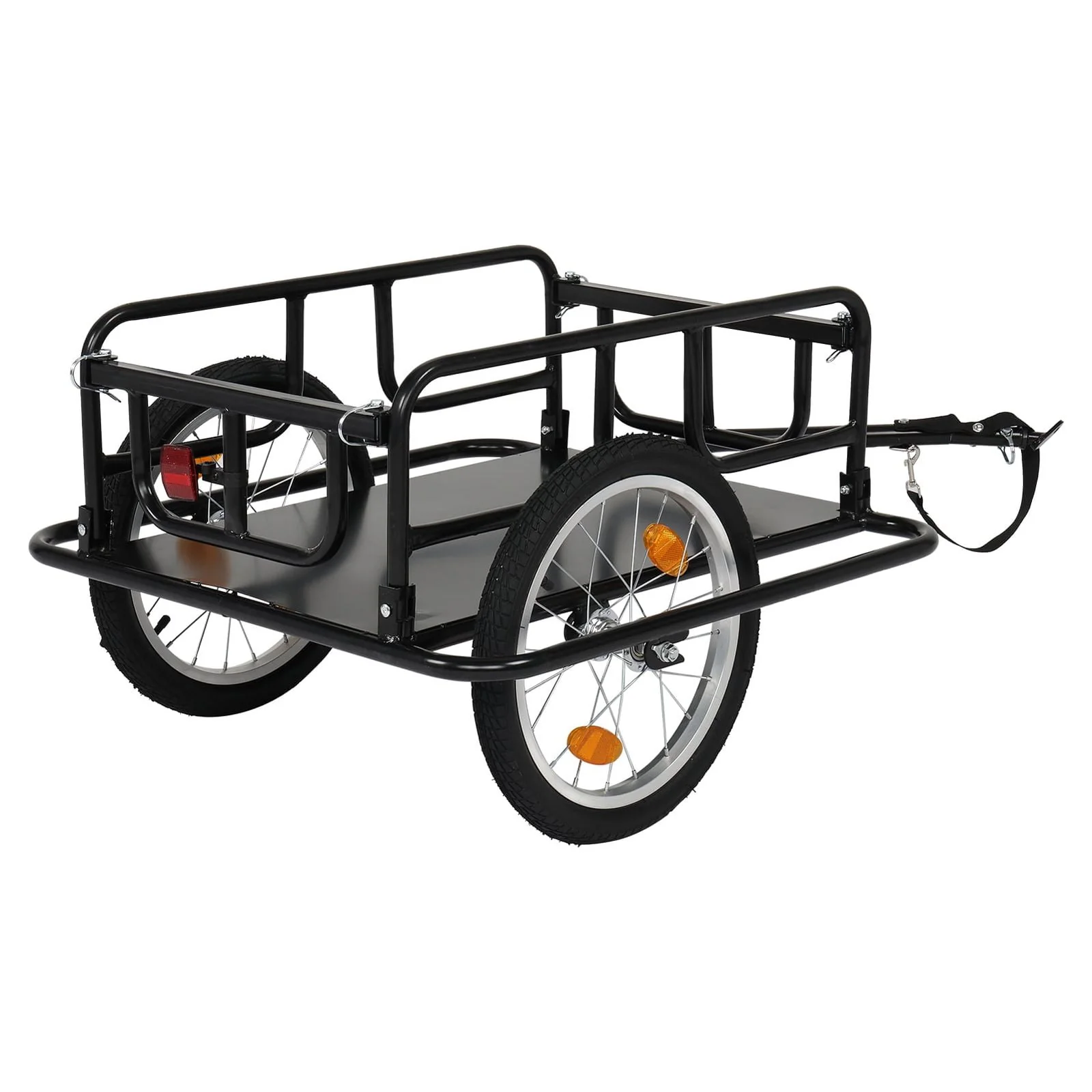 PEXMOR Foldable Bike Cargo Trailer with Universal Bike Hitch, Bicycle Wagon Trailer with 16 Wheels & Reflectors