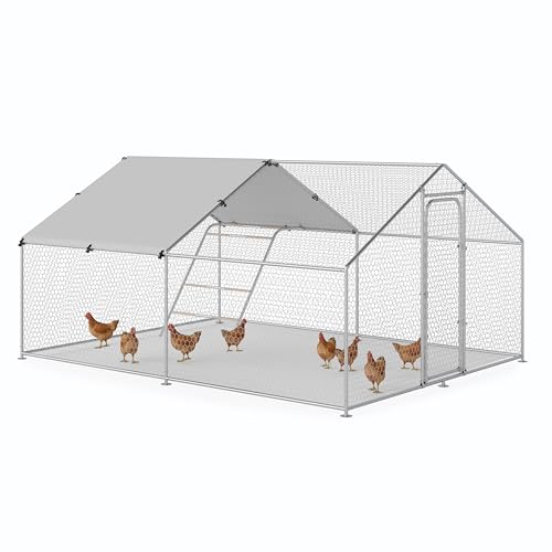 Large Metal Chicken Coop with Waterproof and UV-Resistant Cover