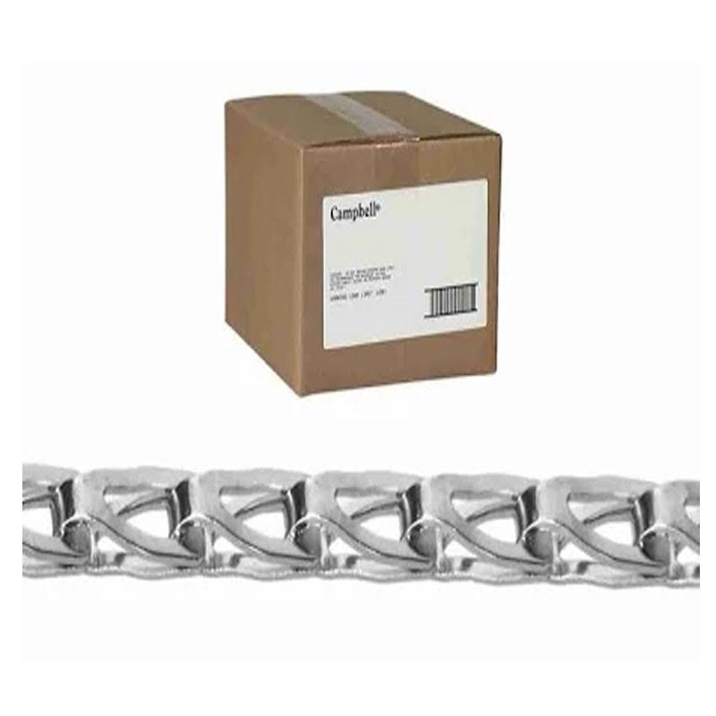 Campbell 898014 #8 Stainless Steel Sash Chain, Type 304, Bright, 100' per Carton