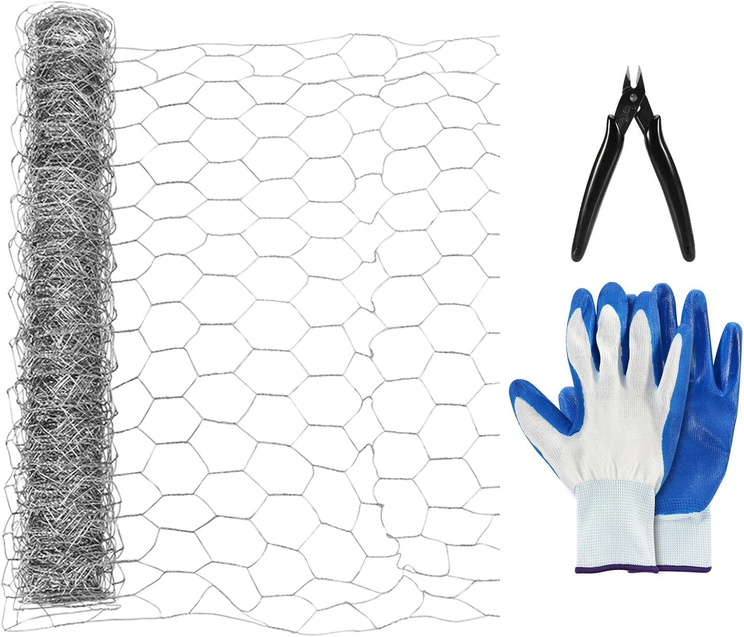 Chicken Wire Fencing Mesh 157 x 13.8 inch Hexagonal Galvanized Floral Chicken Wire Fence for Crafts Garden Poultry Metal Hardware Cloth Netting for