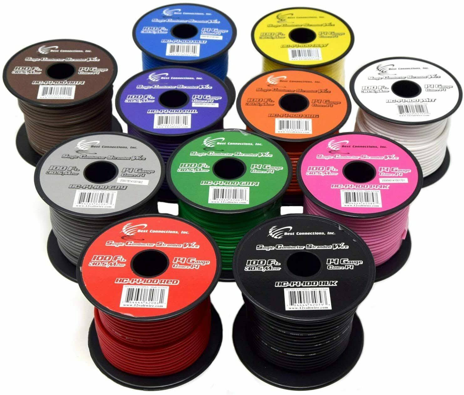 (10) Spools 100& Feet 14 Gauge Boat Automotive Wire Auto Power Cable