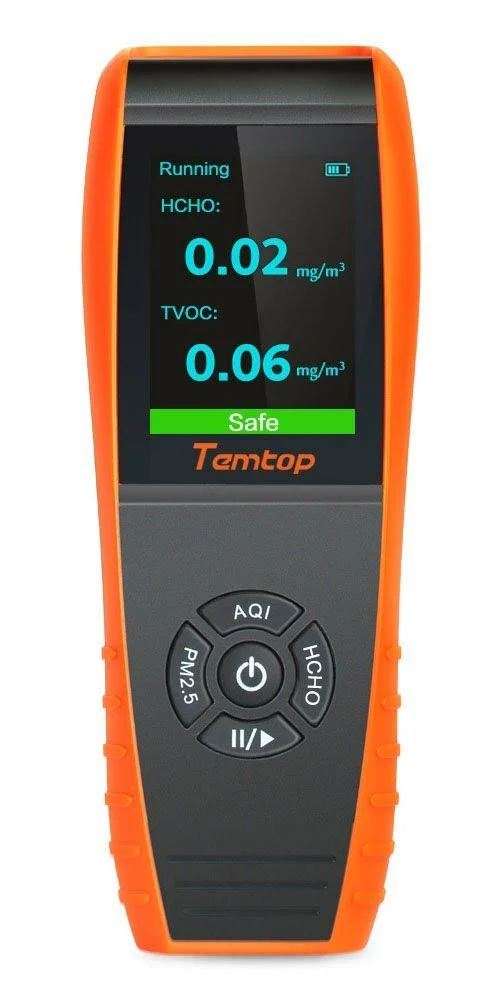 Temtop LKC-1000S+ Air Quality Monitor Formaldehyde Detector, Air Pollution Sensor, Humidity and Temperature Meter Tester with PM