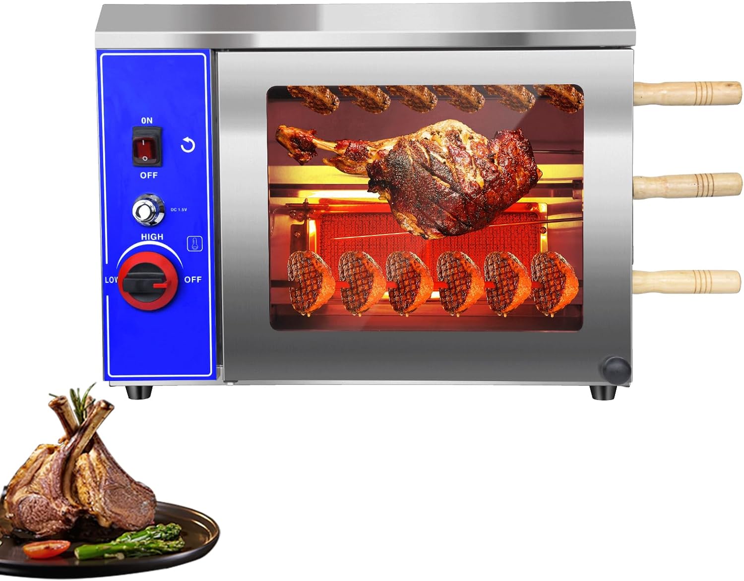 Li Zhen Gas Rotisserie Oven Shawarma Grill Machine Doner Kebab Machine Chicken Rotisserie Grill Propane Grill with Rotisserie Electric Rotisserie