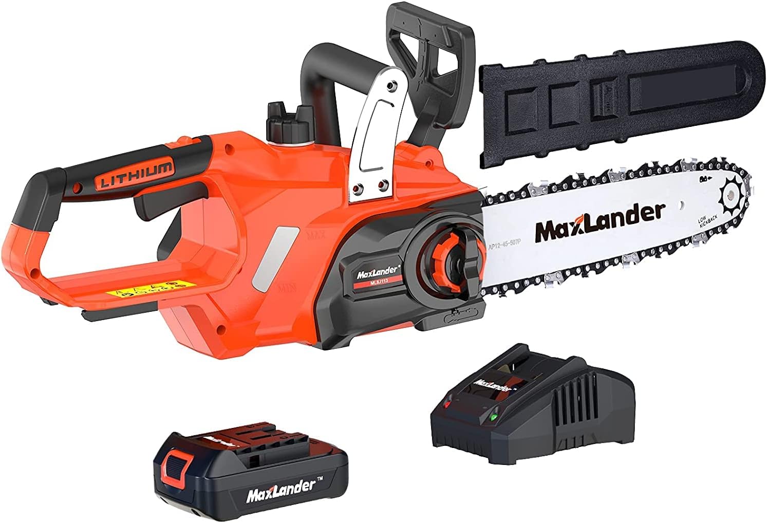 MAXLANDER 10-Inch Battery Operated Chainsaw, 20V Cordless Chainsaw with Battery and Charger, Auto-Tension, Auto-Lubrication, Lightweight