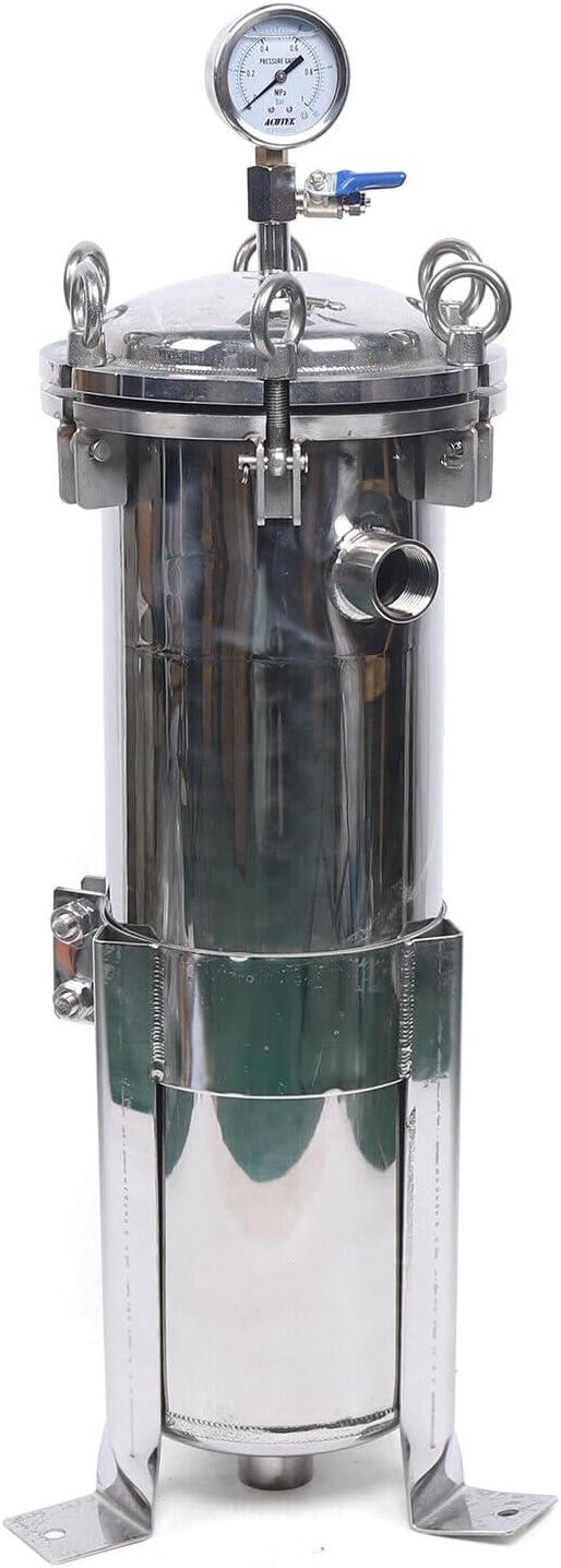 4 Bag Filter Housing 304 Stainless Steel Pressure Filter Housing 150Psi Industrial Sediment Filter, Durable