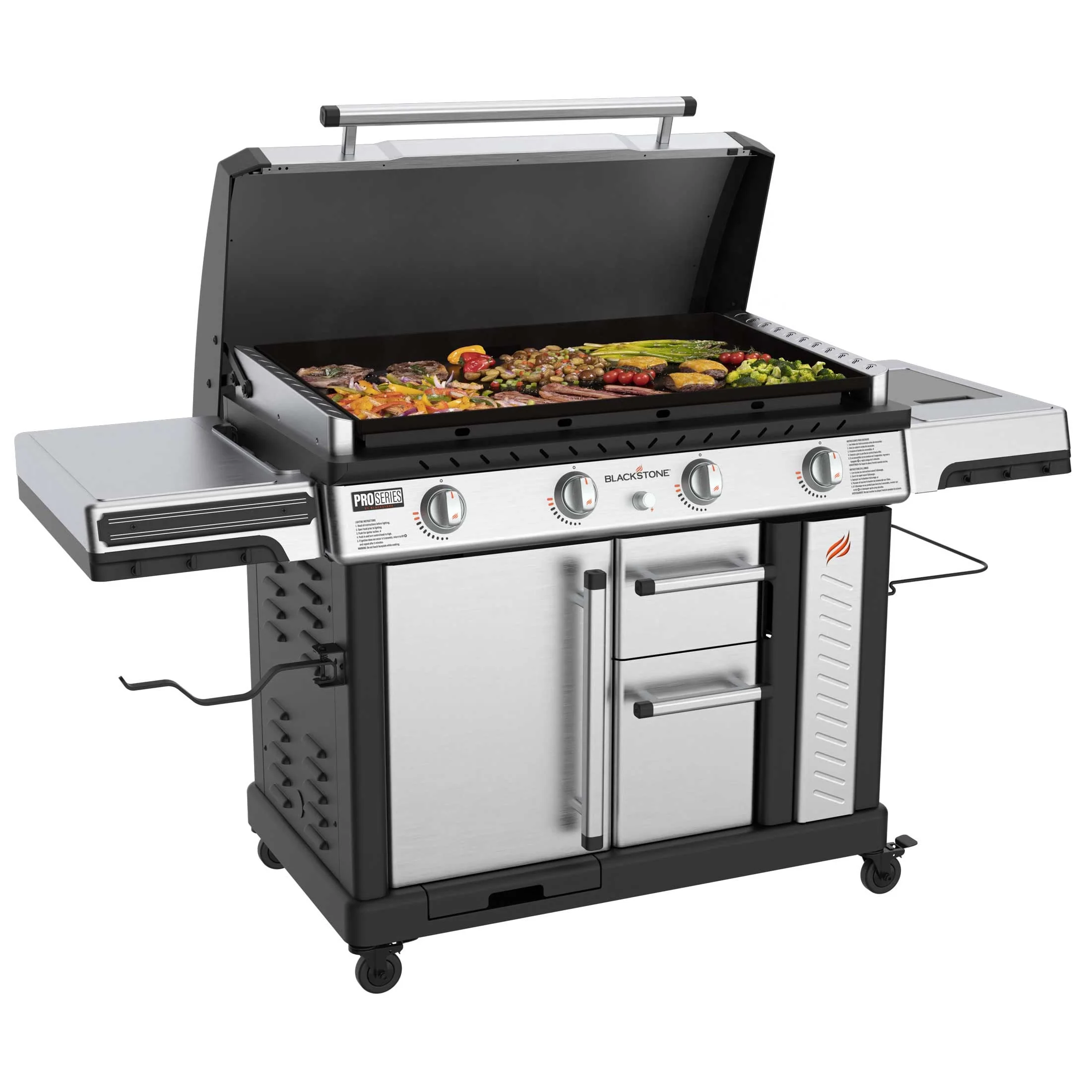 Blackstone ProSeries 4-Burner 36 Propane Griddle with Stainless Steel Cabinet and Hood