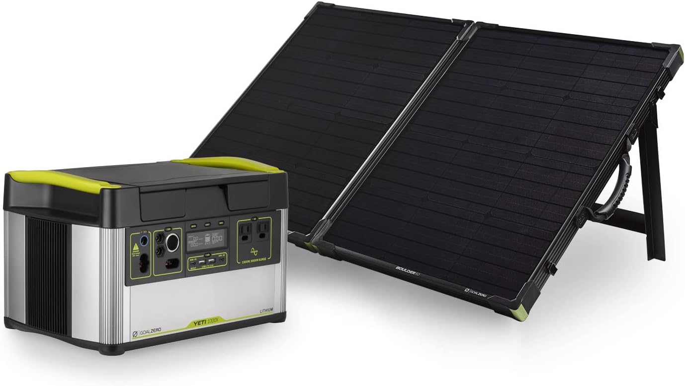 Goal Zero Yeti 1000X Solar Generator Kit with Boulder 100 Briefcase