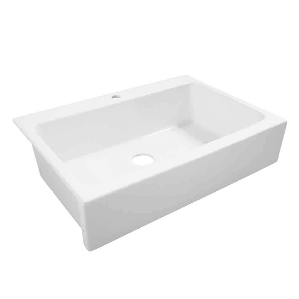 Sinkology Josephine 34 Quick-Fit Drop-In Farmhouse Single Bowl Fireclay Kitchen Sink - Shop Hardware Tools Online Store