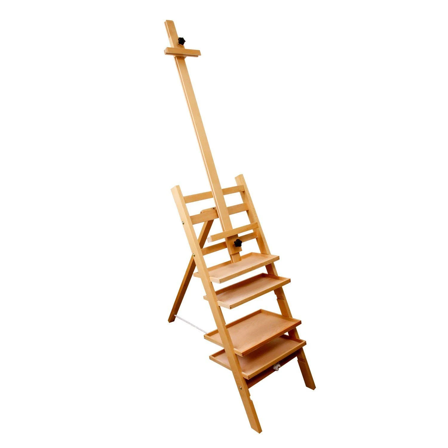 US Art Supply Paint Station Multi-Function Wooden Studio Easel Comes with 4 Removable Shelves 79 Inches Tall