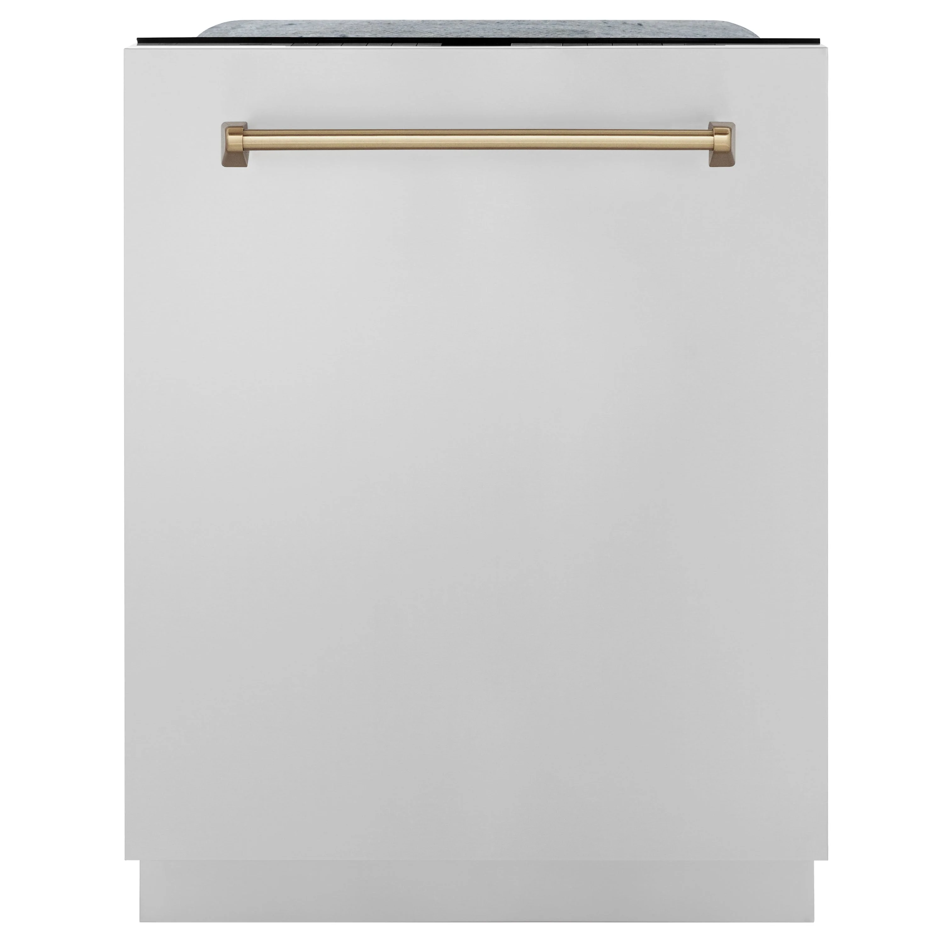 ZLINE Autograph Edition 24 In. Tall Dishwasher, Touch Control, in Stainless Steel with Champagne Bronze Handle, DWMTZ-304-24-CB