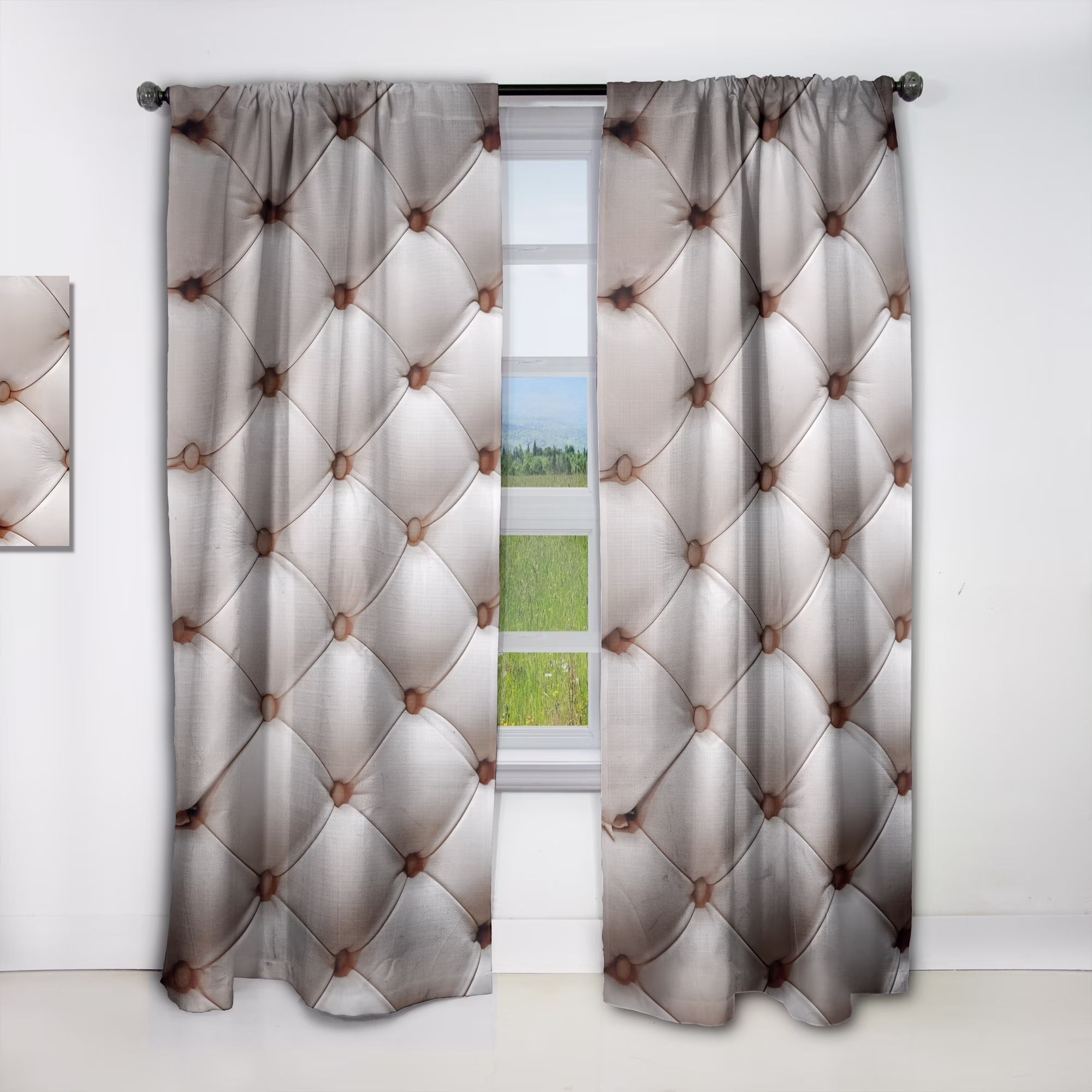 DESIGN ART Designart 'Diamond Shaped Leather Couch' Modern Blackout Curtain Single Panel 52 in. wide x 120 in. high - 1 Panel 120 Inches
