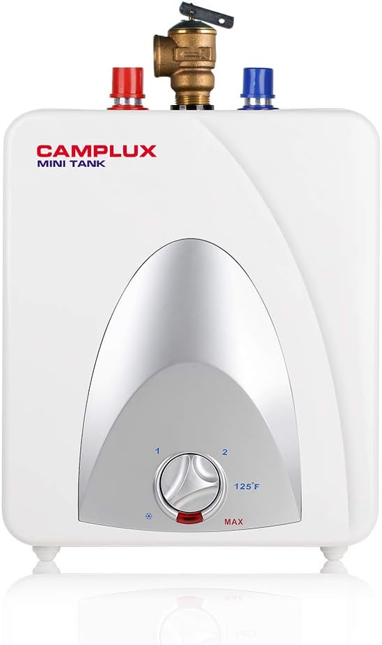Camplux Electric Water Heater 1.3 Gallon, Hot Water Heater with 43.3'' Cord Plug