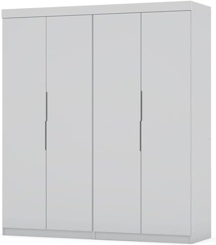Manhattan Comfort Mulberry Sectional Freestanding Wardrobe Closet with Doors, 4 Drawers and Adjustable Shelves