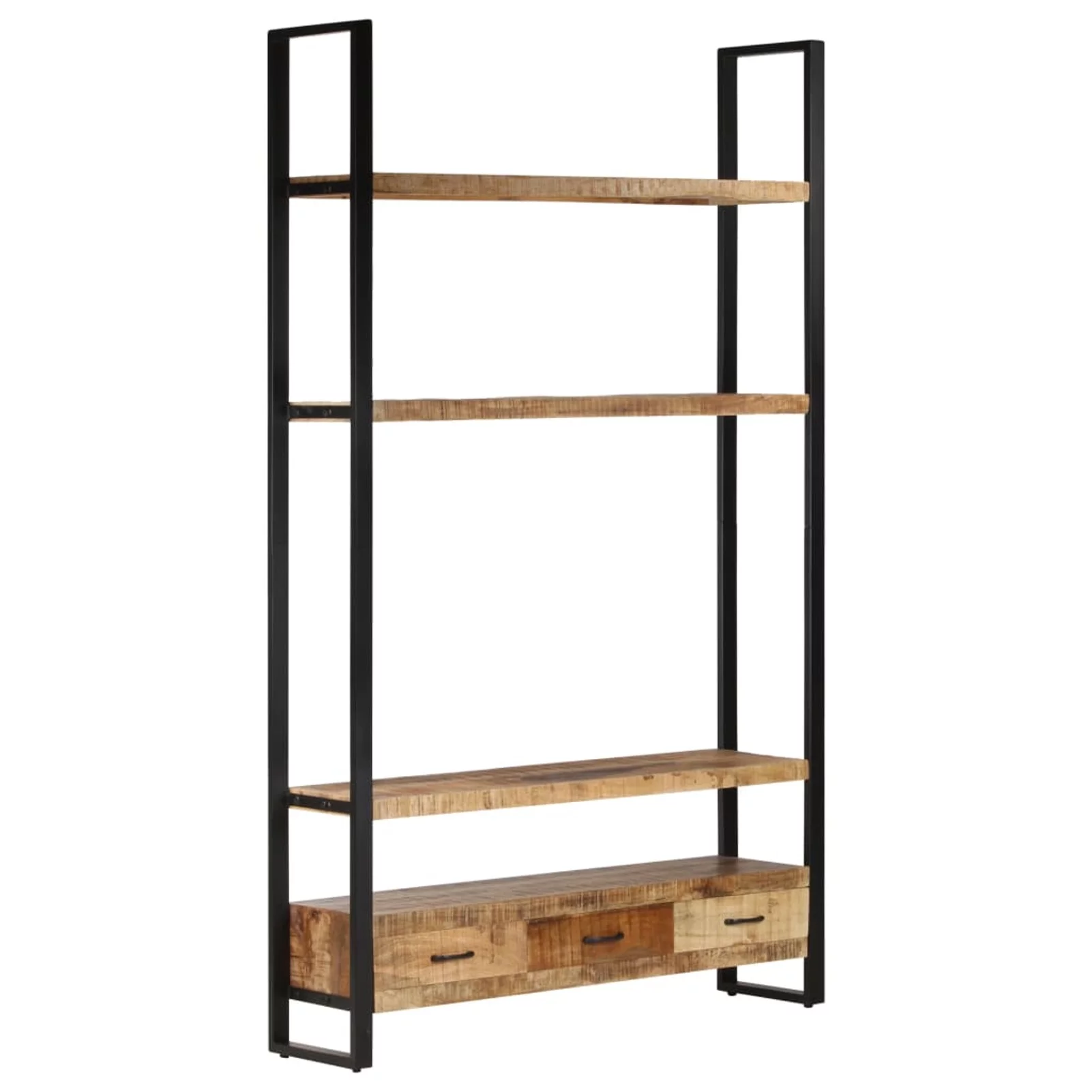 moobody Highboard with 3 Drawers and 3 Storage Shelves Mango Wood Sideboard Wooden Storage Cabinet for Living Room, Bathroom, Bedroom