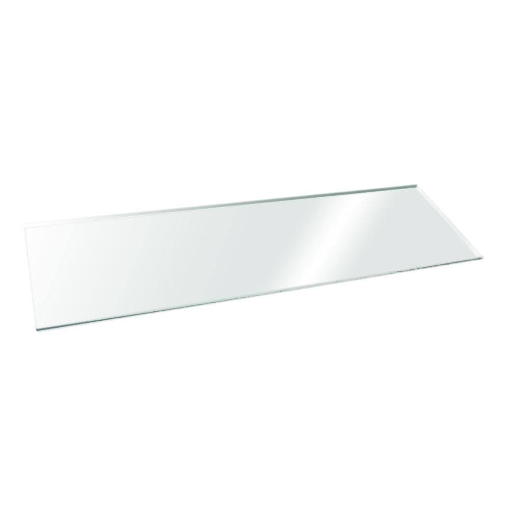 Wallscapes Clear 48-in L x 12-in D Glass Bracket Shelf | GL12030CLKIT