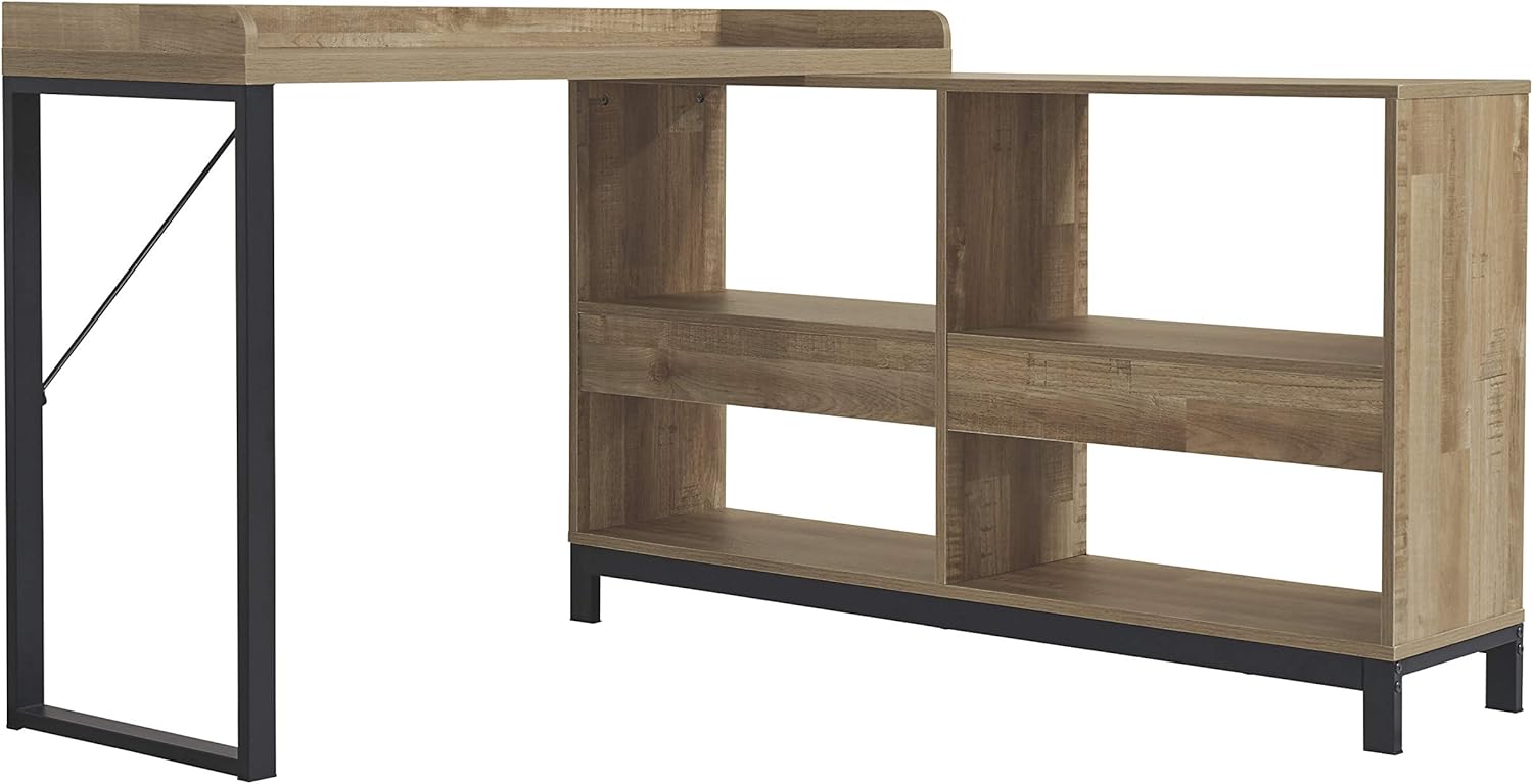 Signature Design by Ashley Gerdanet Casual 43 Sleek Home Office Writing Desk, Beige & Black