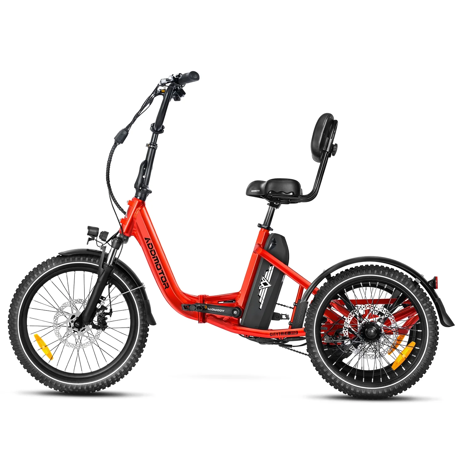 Addmotor Folding Electric Trike, 90MI Electric Tricycle for Adults, 750W 48V 20Ah, CITYTRI 3 Wheel Electric Bikes