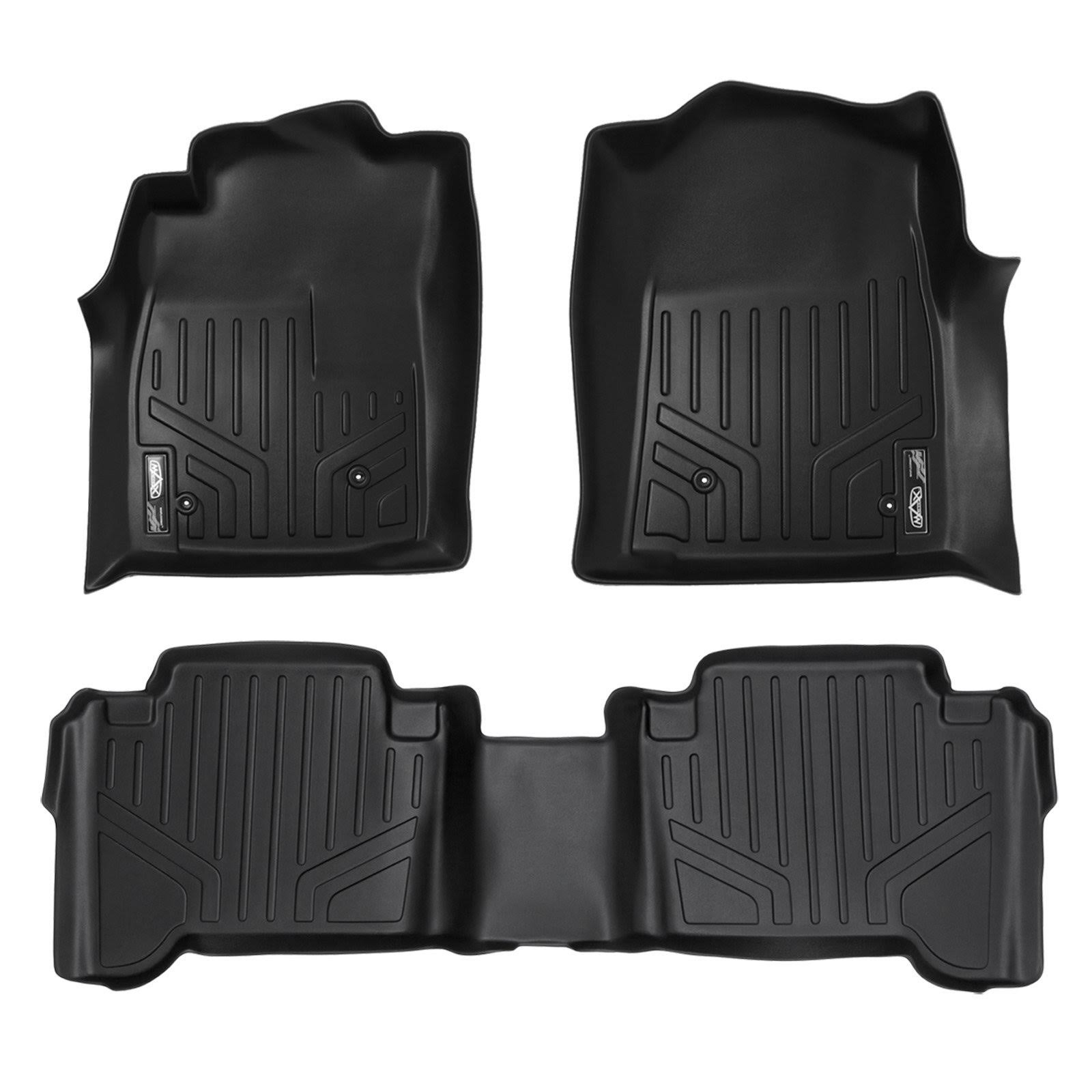Maxliner Floor Mats 2 Row Liner Set Black for 2005-2011 Toyota Tacoma Double Cab