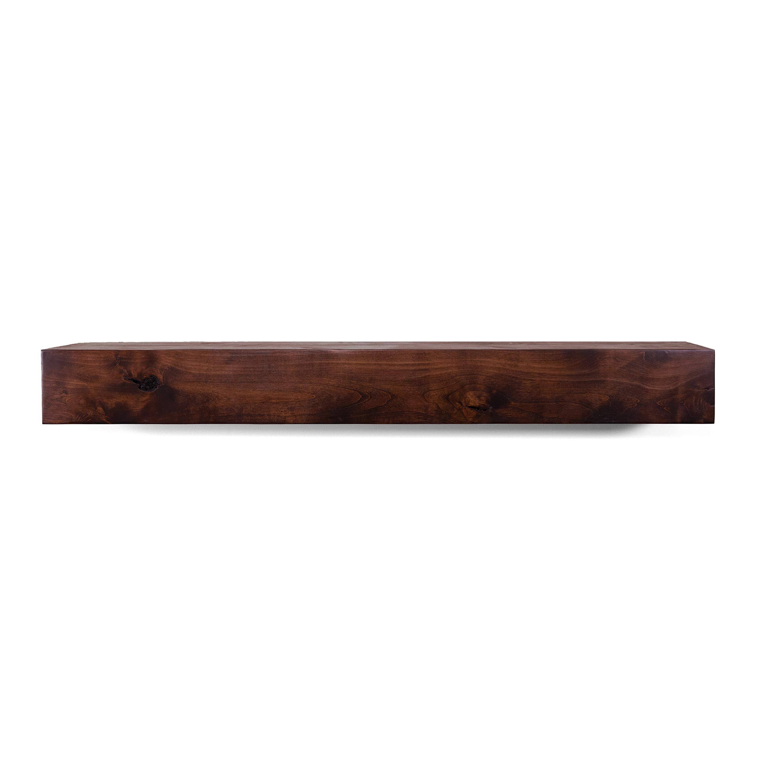 Dogberry 72 in. Modern Farmhouse Mahogany Fireplace Mantel