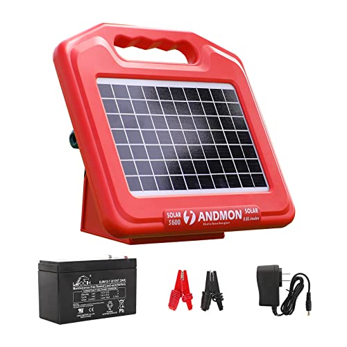 30 Miles Solar Fence Charger, 0.53 Joule Solar Electric Fence Charger for Livestock, Horses, Cattle Sheep