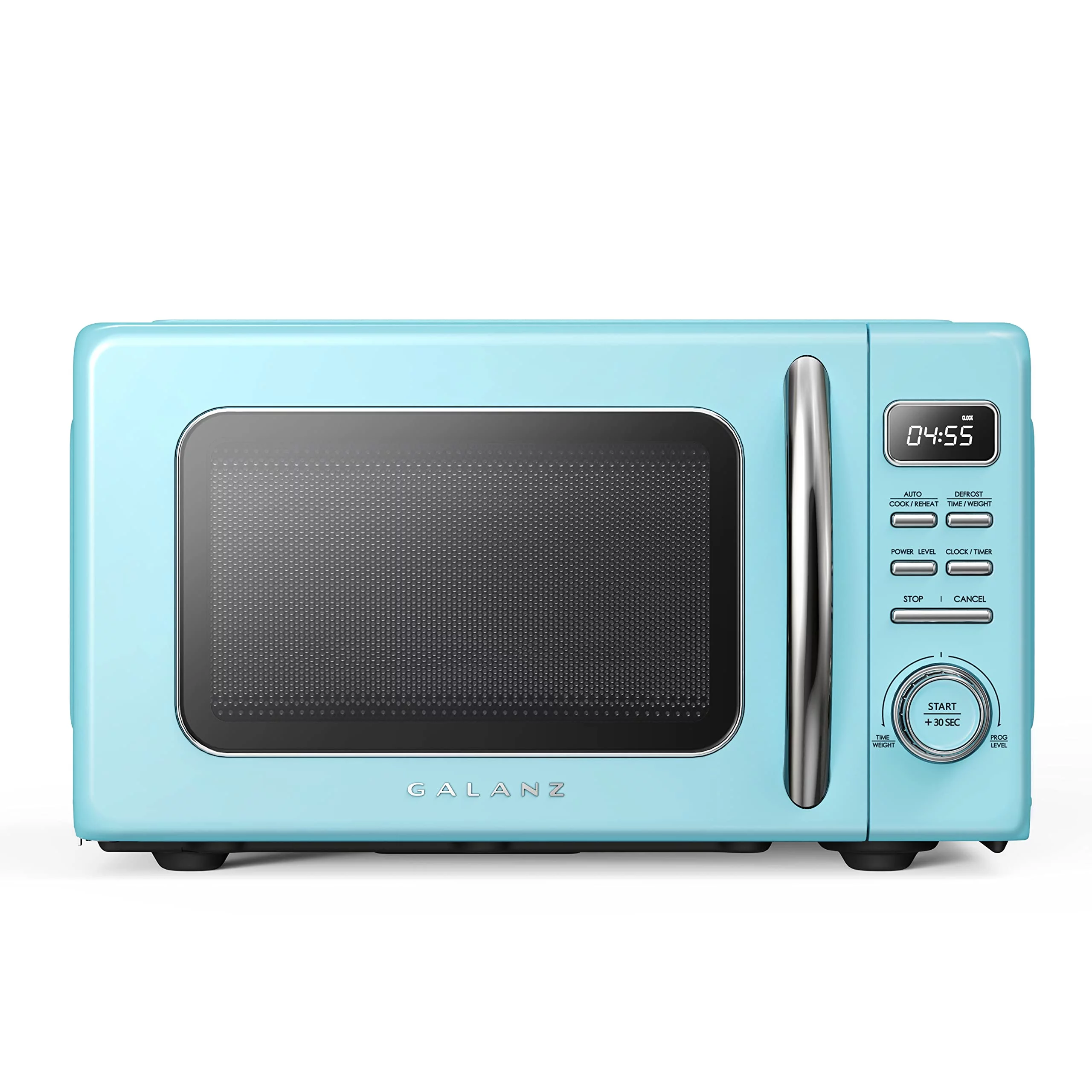 Galanz GLCMKZ09BER09 Retro Countertop Microwave Oven with Auto Cook & Reheat, Defrost, Quick Start Functions, Easy Clean with Glass Turntable