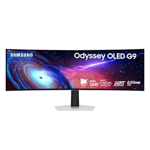 Samsung 49" Odyssey OLED (G93SC) Series Curved Gaming Monitor w QD-OLED, 240Hz, 0.03ms, DQHD, G-Sync Compatible, AMD FreeSync Premium Pro