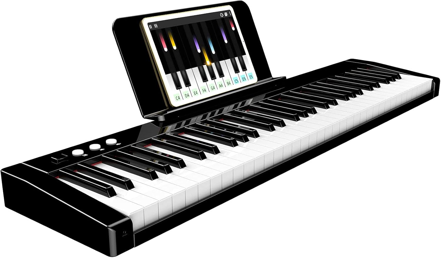 61 Key Electric Keyboard Piano Full-Size Keys Digital Piano with Built-In Speakers Headphones Power Supply Keynote Stickers Portable Electronic