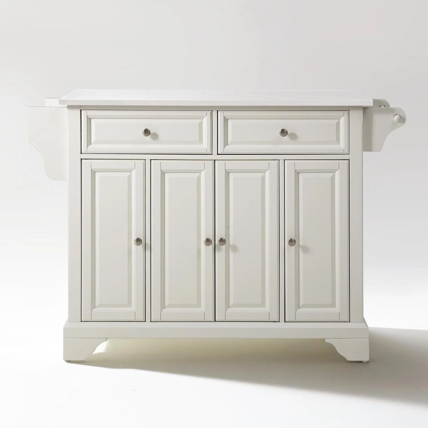 HomeStock Vintage Vogue Granite Top Full Size Kitchen Island/Cart White/Black