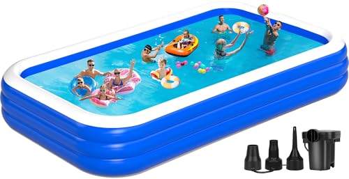 Extra Large Inflatable Pool for Family, 180'' x 76'' x 22'' Full-Sized Blow Up Pool for Adults