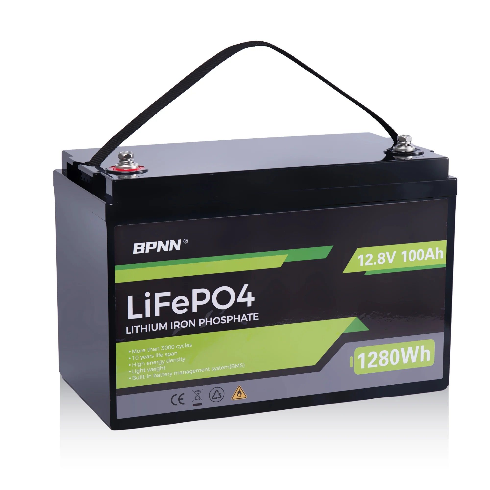BPNN 12V 100Ah LiFePO4 Lithium Battery 4000+ Cycles 12V Battery for RV Home Backup