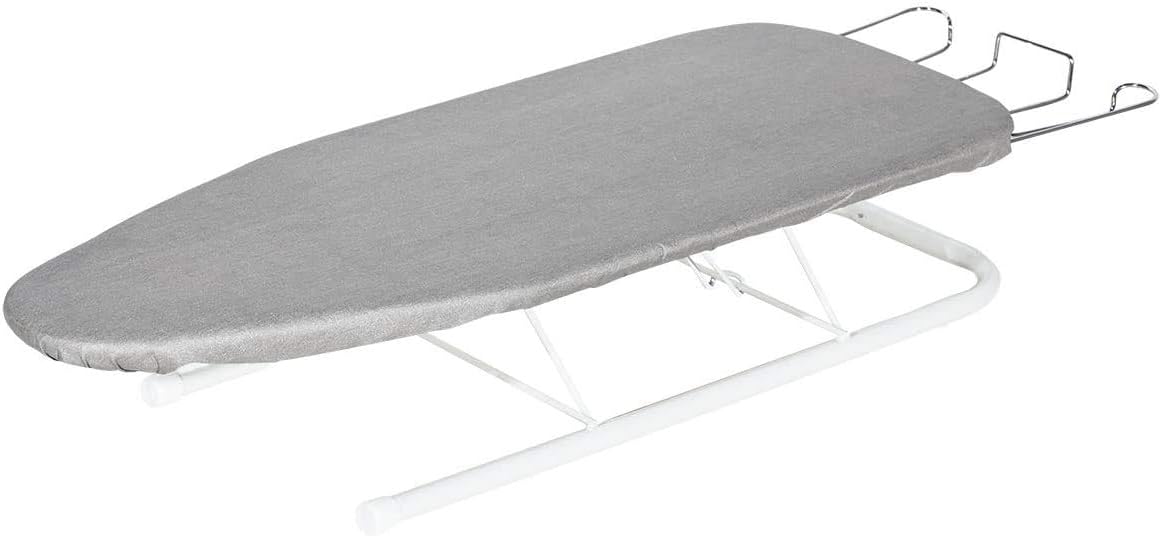 STORAGE MANIAC Tabletop Ironing Board with Iron Rest, All-Iron Frame & Silver Metallic Cover for Faster Ironing Pack of 2
