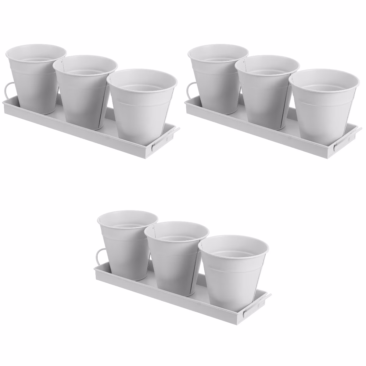 9 pcs Garden Flower Pot with 1pc Tray Succulents Utensil Holder