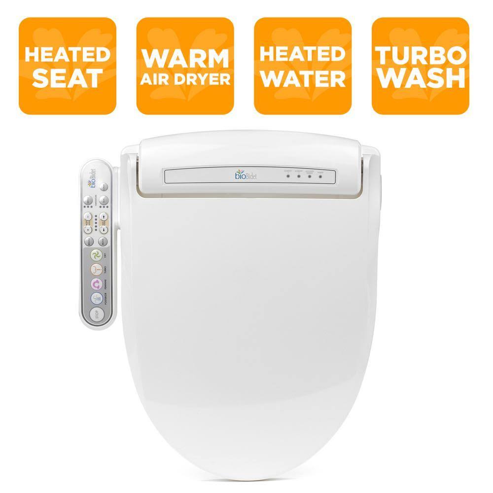 Bio Bidet White Elongated Slow-Close Heated Bidet Toilet Seat | BB8000720-E