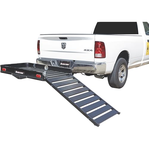 Ultra-Tow Aluminum Hitch Cargo Carrier with Ramp - 500-Lb. Capacity, Black, 60in. x 30in. x 4in. - Radiant Selections