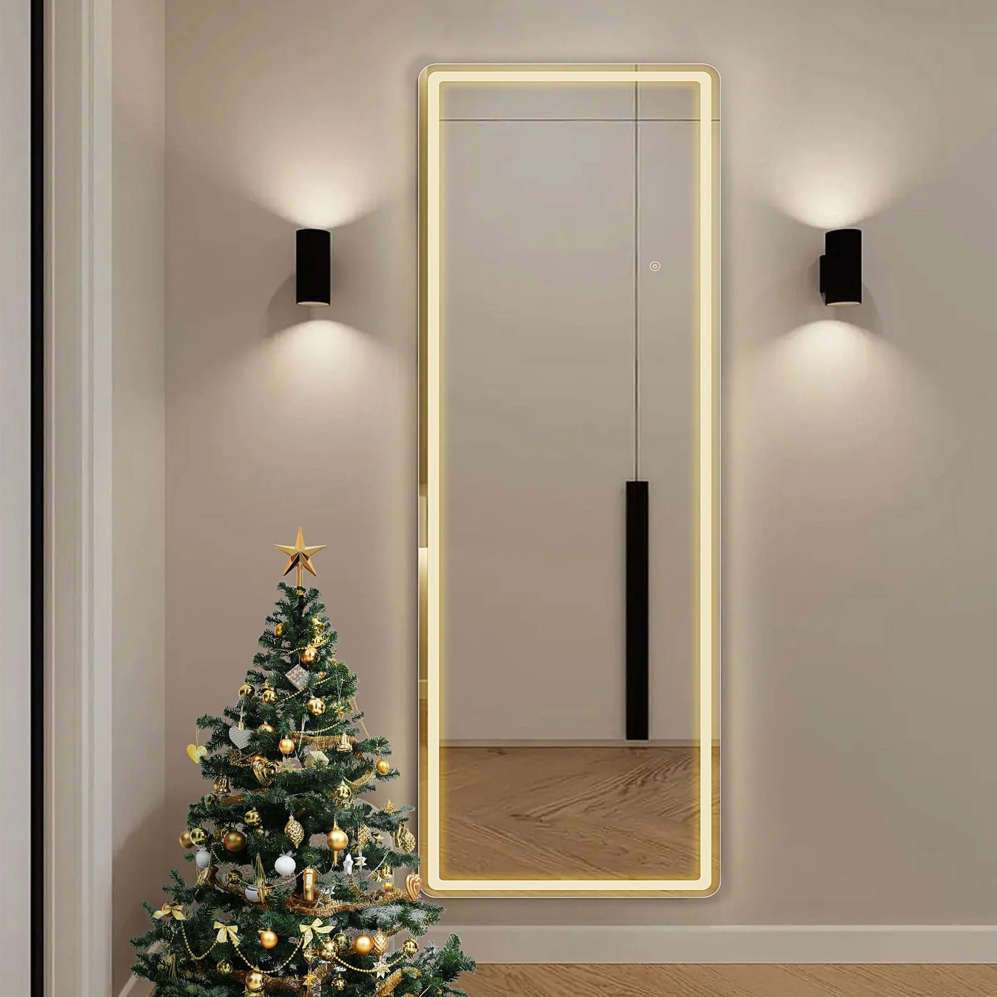 EDX Full Length Mirror 64x21 Full Body Mirror Rectangle Free Standing Wall Mounted Leaning Hanging Floor Mirrors, Black