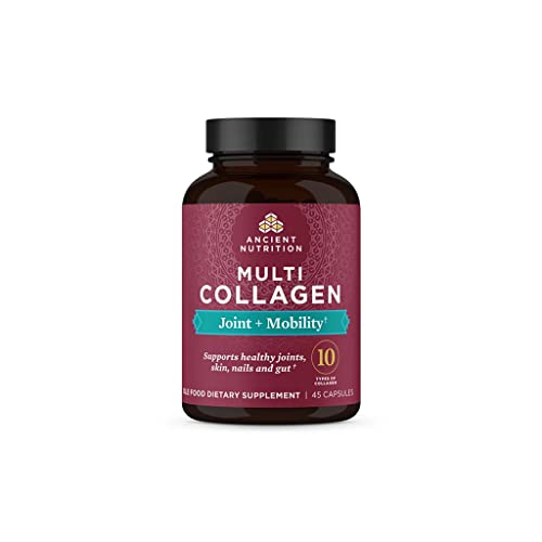 Ancient Nutrition Collagen Pills for Joint Support, Multi Collagen Capsules 45 Ct, Joint + Mobility, Supports Joints, Skin & Nails, Exercise Recovery