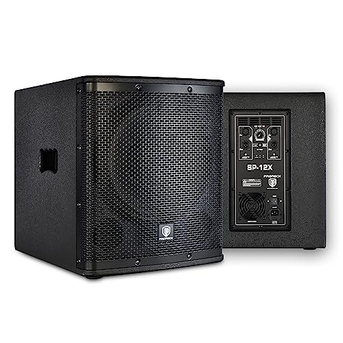 PRORECK SP-12X Active Powered PA DJ Subwoofer Cabinet 12 inch 1000W P.M.P.O with Class-D Amplifier, 3 DSP Presets-Monitor, Bass Reinforcement, Black