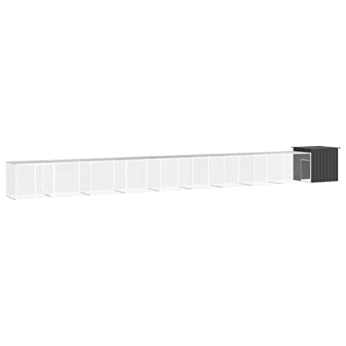 Outside Shelter Chicken coop Outdoor Bunny Cage Chicken Cage Anthracite 393.7"x35.8"x39.4" Galvanized Steelfor Outdoor and Yard Farm Use