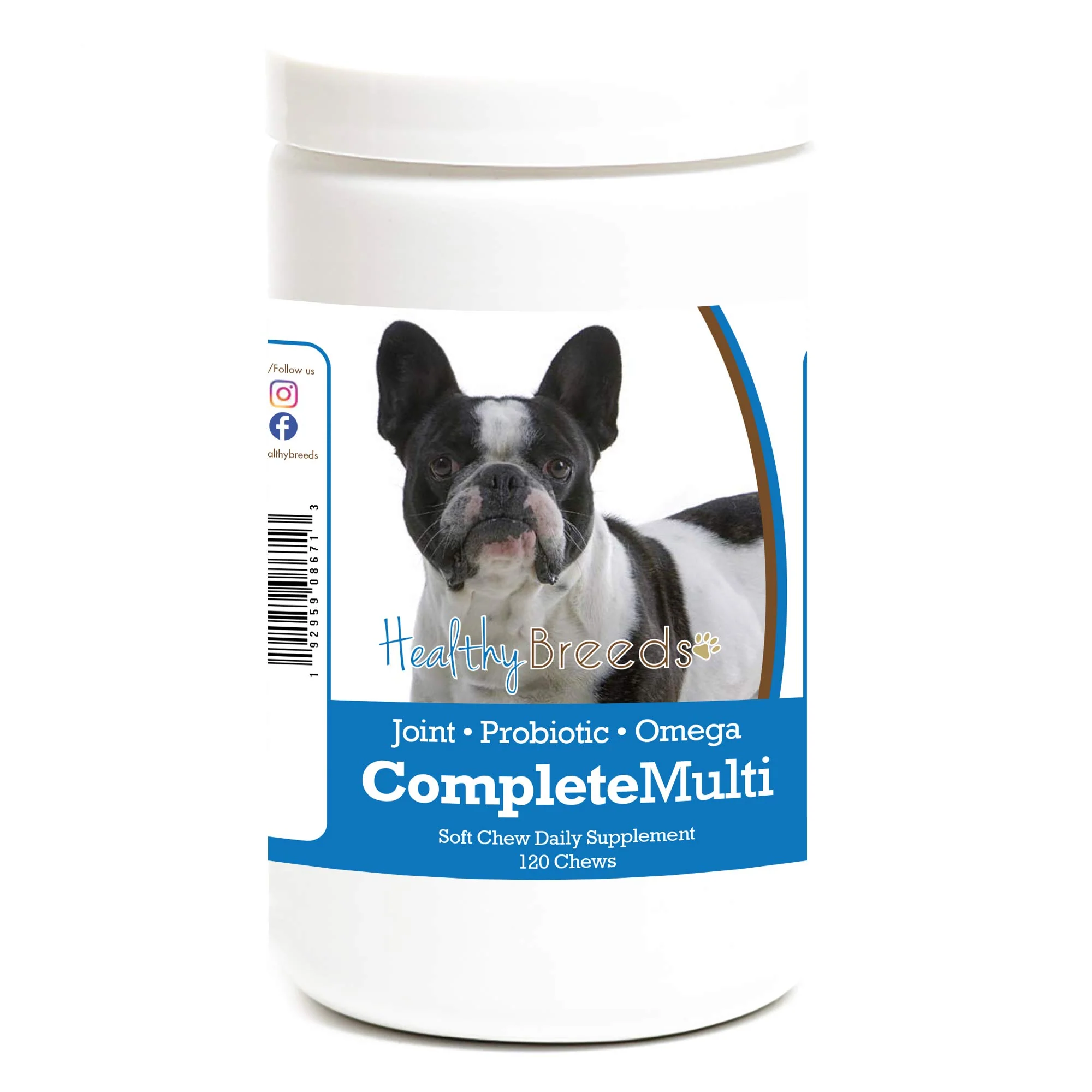 Healthy Breeds French Bulldog All in One Multivitamin Soft Chew 120 Count - Kansas Nuitrition - HNZSDS