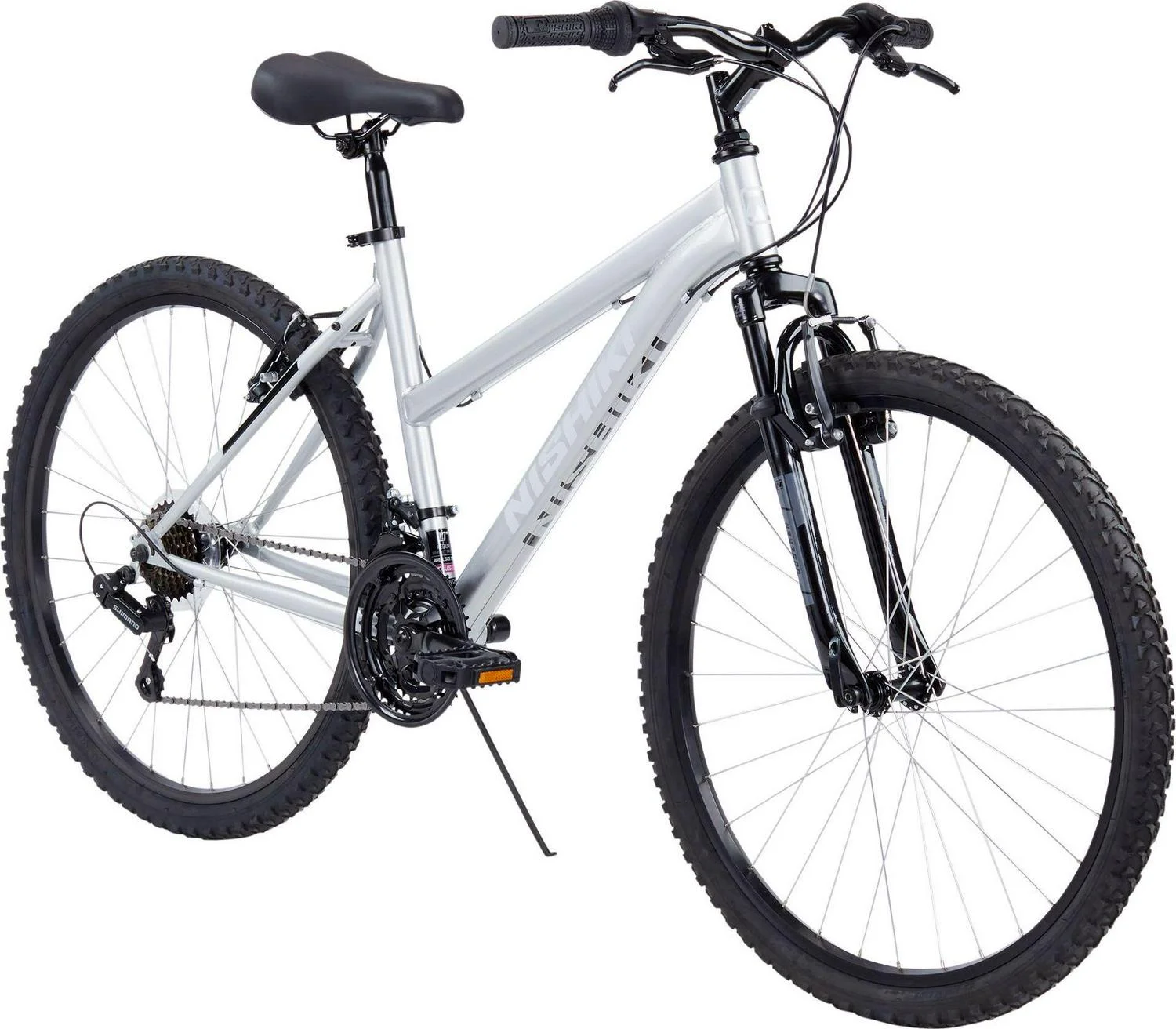 Nishiki Women's Pueblo 1.1 26 in. Mountain Bike , Silver/Black (Frame Size: M) - Curated Treasures Market