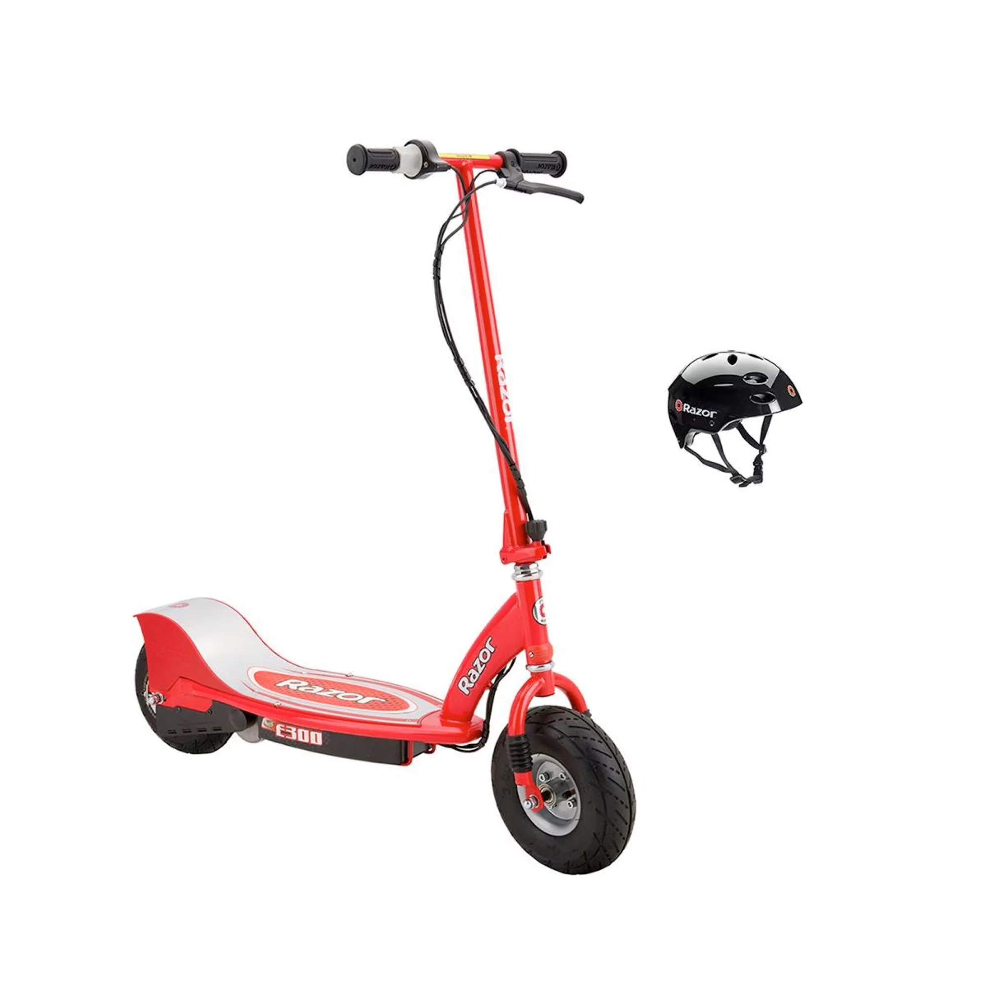 Razor E300 Electric 24V Rechargeable Motorized Kids Scooter with Helmet, Red - Curated Treasures Market