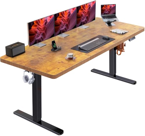 HUANUO Electric Standing Desk, 71 x 35 inch Large Height Adjustable Table, Powerful Brushless Motor, 4 Memory Preset, Sit Stand Up Desk